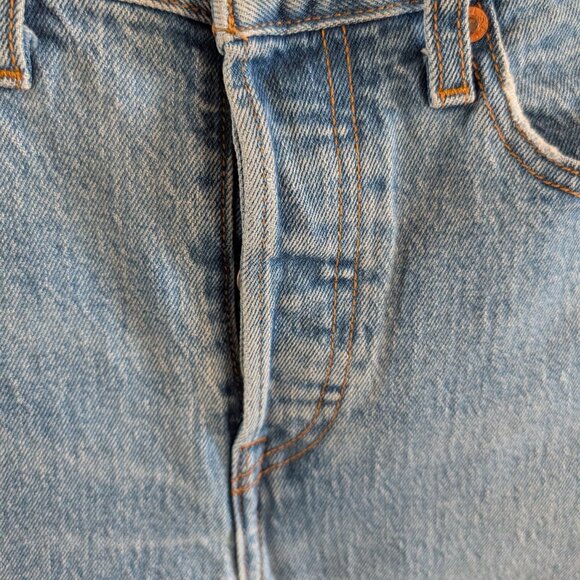 Levi's Wedgie Straight High Rise Rigid Denim Blue Jeans Medium Wash Size 28 - Picture 5 of 14